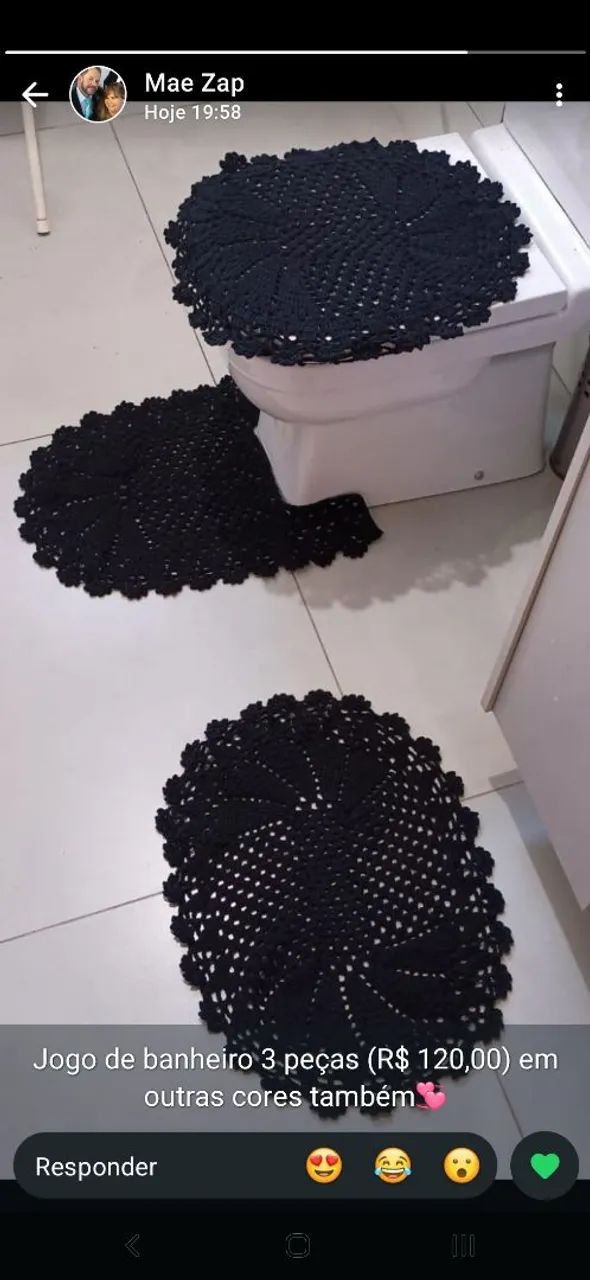 Jogo de banheiro em crochê