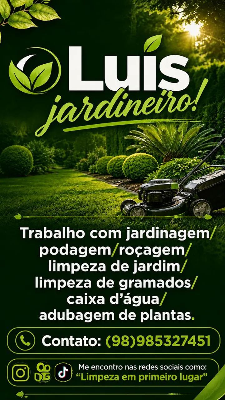 Trabalho com roçagem e jardinagem 