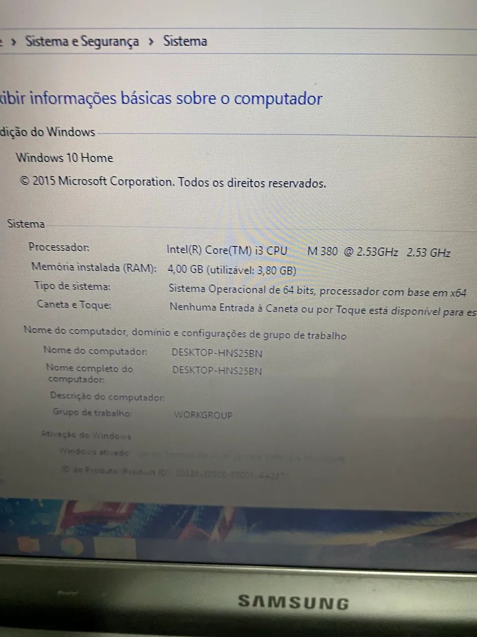 Notebook Samsung Core i3 / Hd 500gb / 4gb e Windows 10 - Foto 5