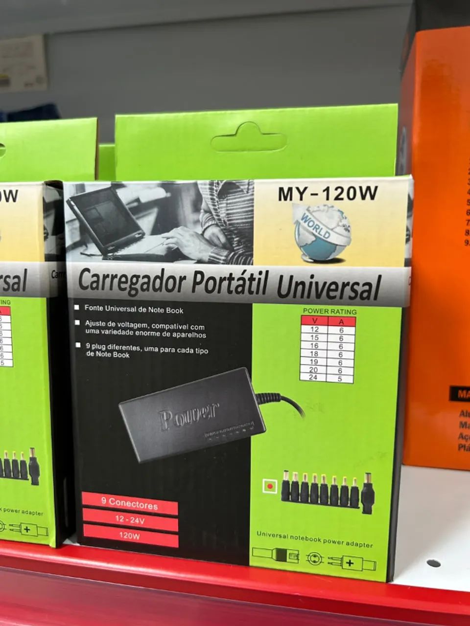 Fonte para Notebook 120W Universal 10 Conectores Chave Seletora