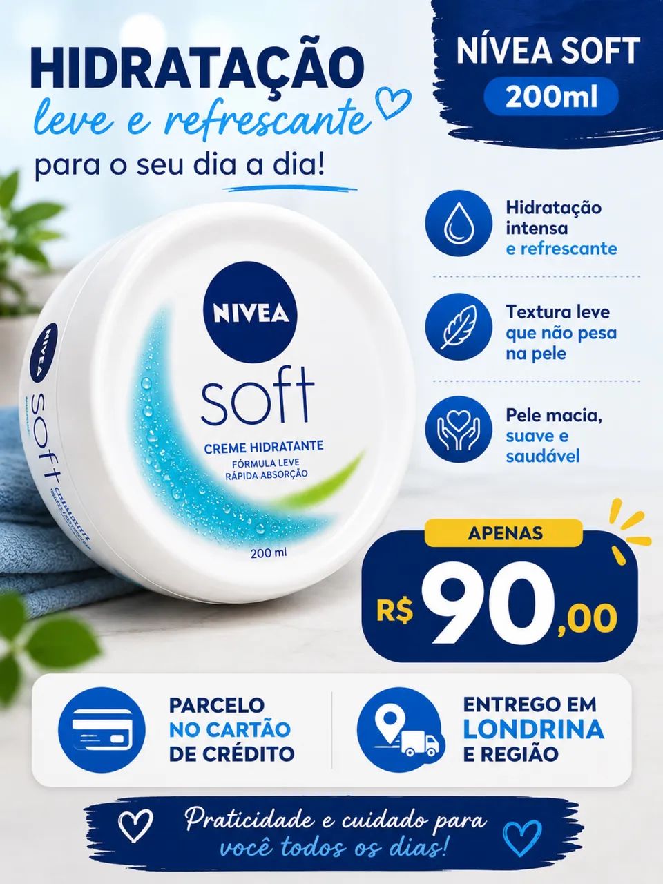 Creme Nívea Soft 200ml (Novo lacrado)