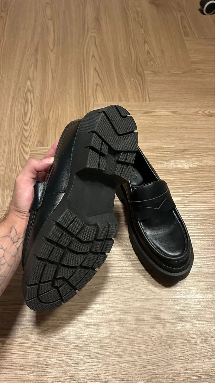Sapato Loafer em PU com Sola Tratorada - Foto 3