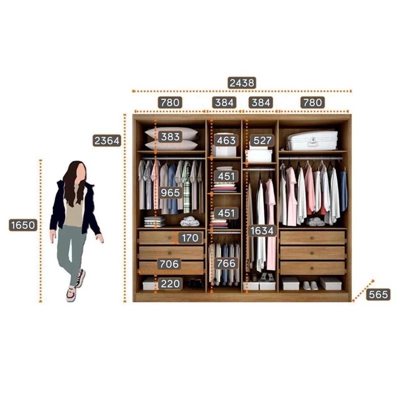 Guarda roupa 6 portas 