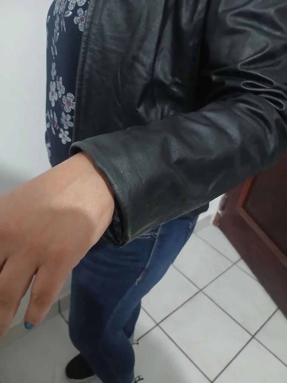 Jaqueta de couro feminina P - Foto 4