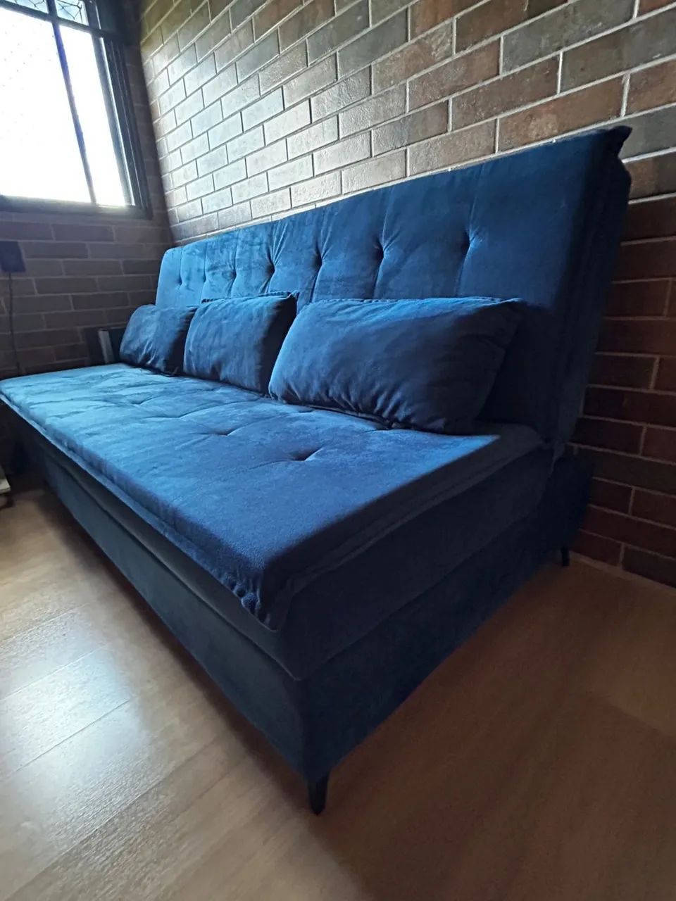 Sofá Cama Ortobom 3 L Veludo 444757599197614083