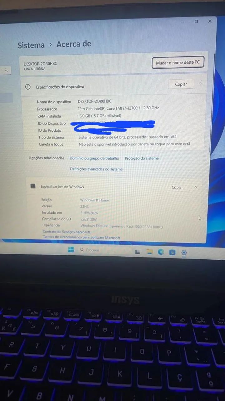 Notebook Gamer i7 12th + RTX 2050 - Foto 2