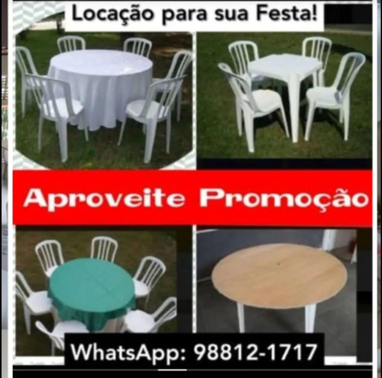 Mesas cadeiras toalhas tampões  - Foto 5