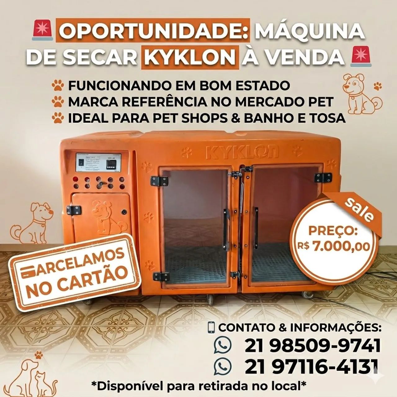 Máquina de secar cães e gatos KIKLON 