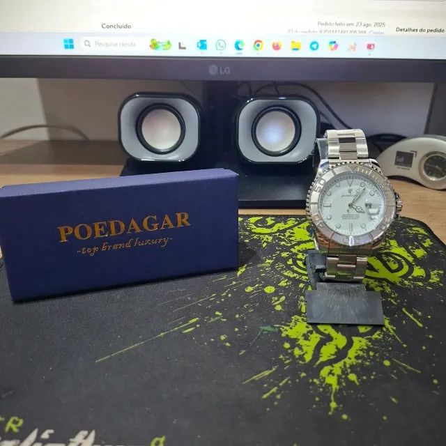 Relógio Poedagar Silver White Visual Moderno e Sofisticado - Foto 3