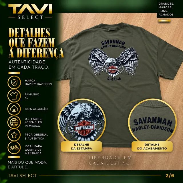 Camiseta Harley-Davidson Savannah - Georgia - Roupas - Vila Izabel