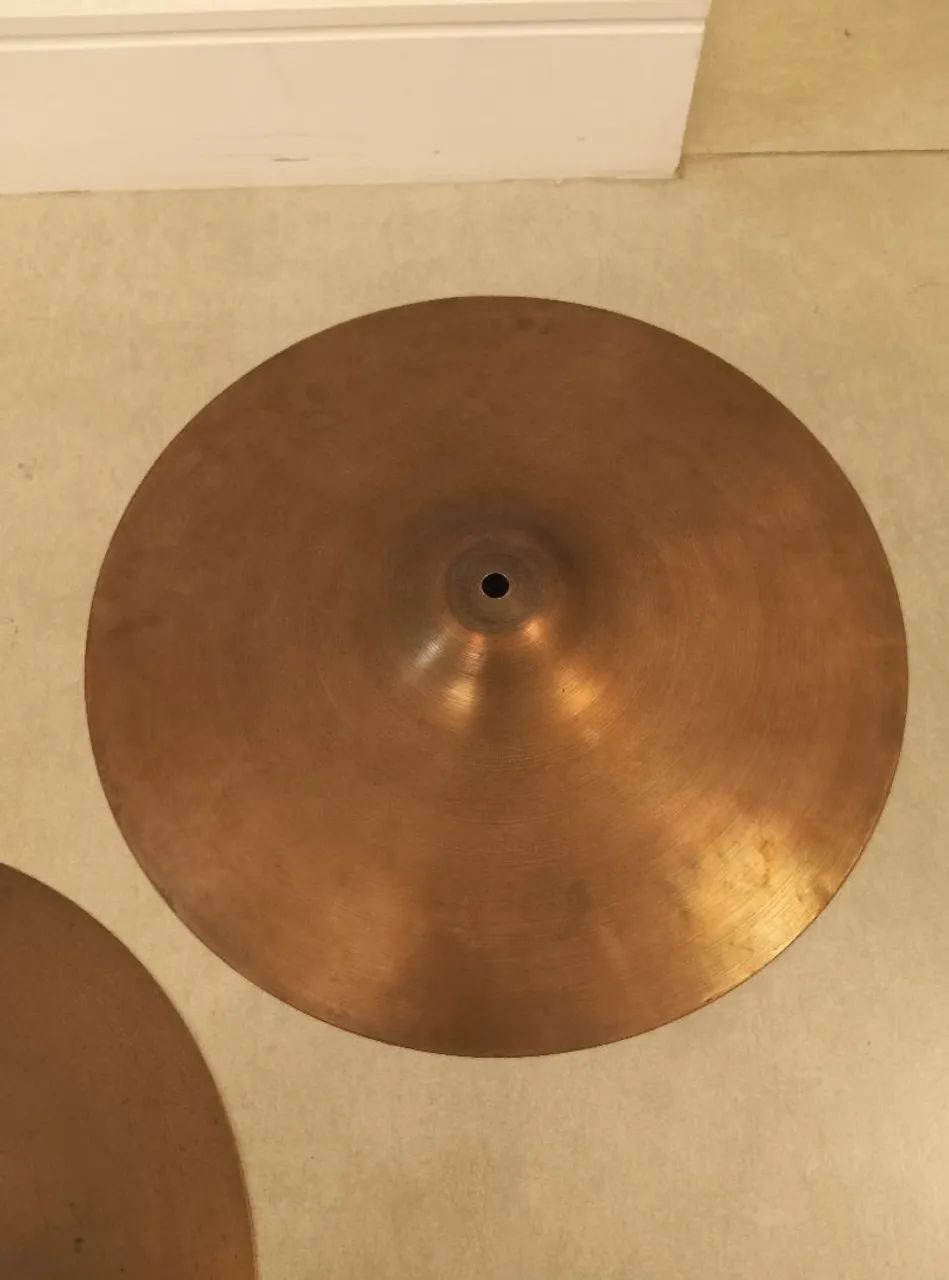 Pratos chimbal para bateria Gope 14, liga de latão, vintage, anos