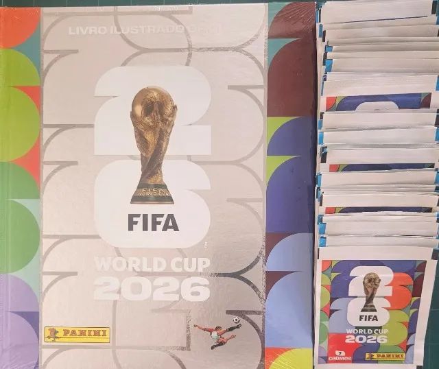 Álbum Copa 2026-México-Cnada-EUA - Capa Dura Prata - 50 Envelopes - Foto 2