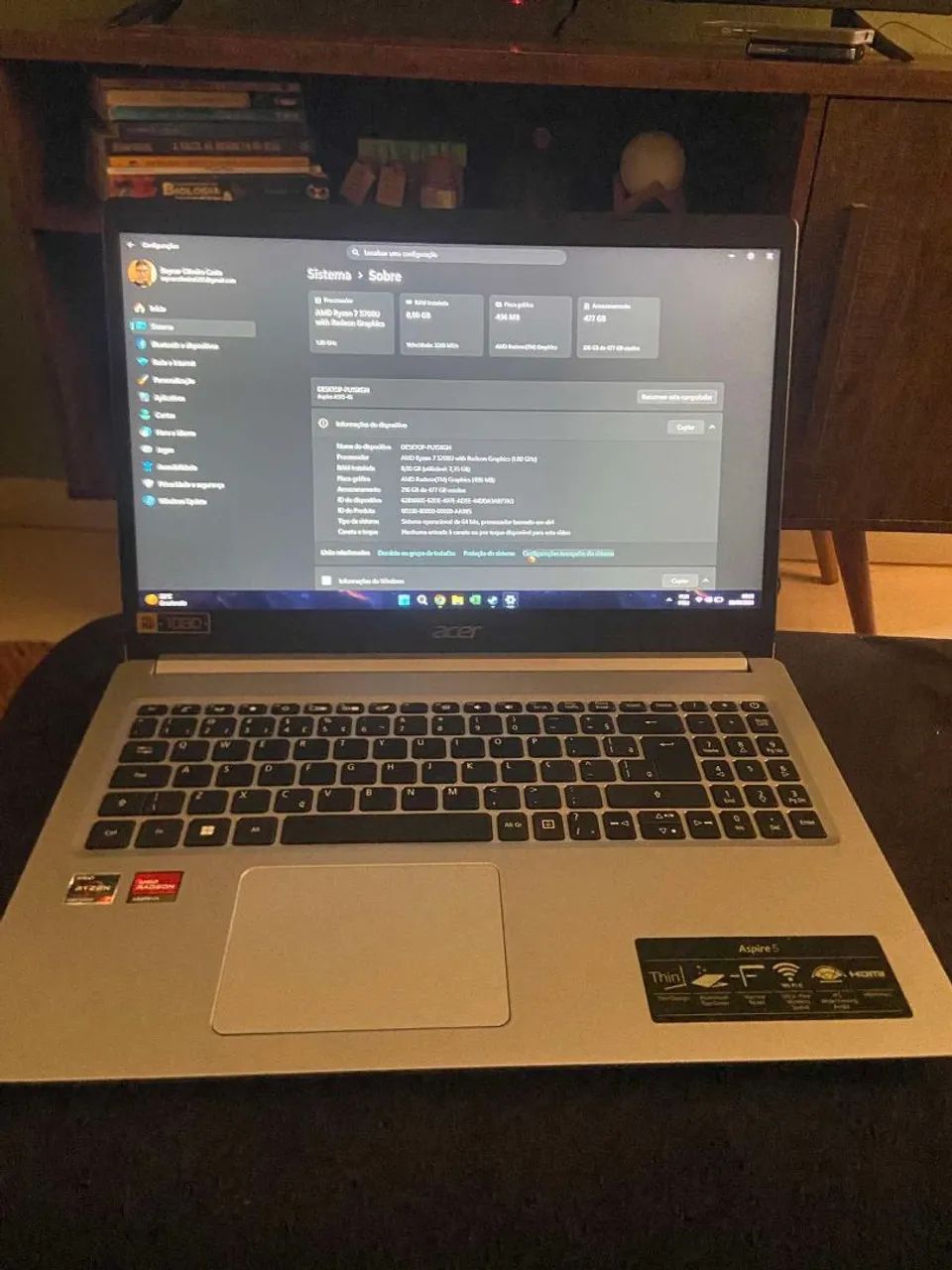 Notebook Acer Aspire 5 Ryzen 7