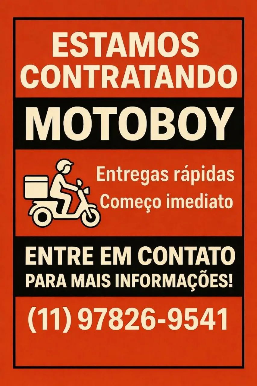 Motoboy fixo / free-lance 