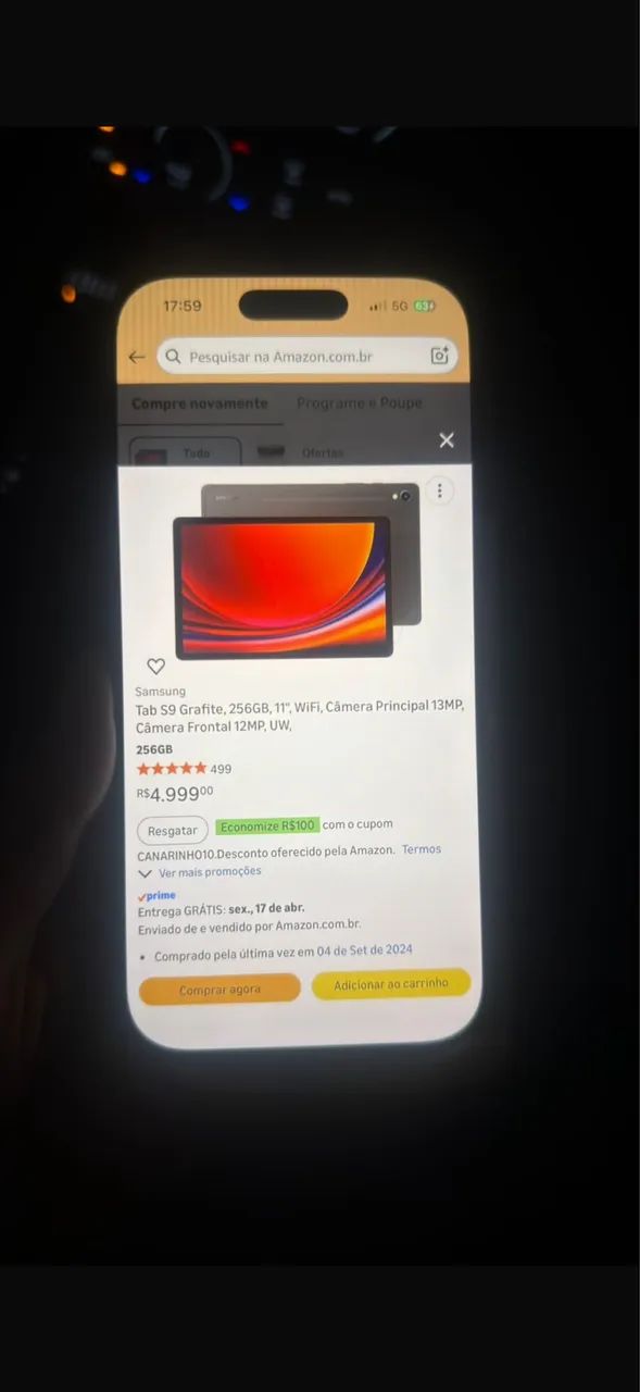 IMPECÁVEL! Galaxy Tab S9 256GB + Teclado + Caneta - Foto 5