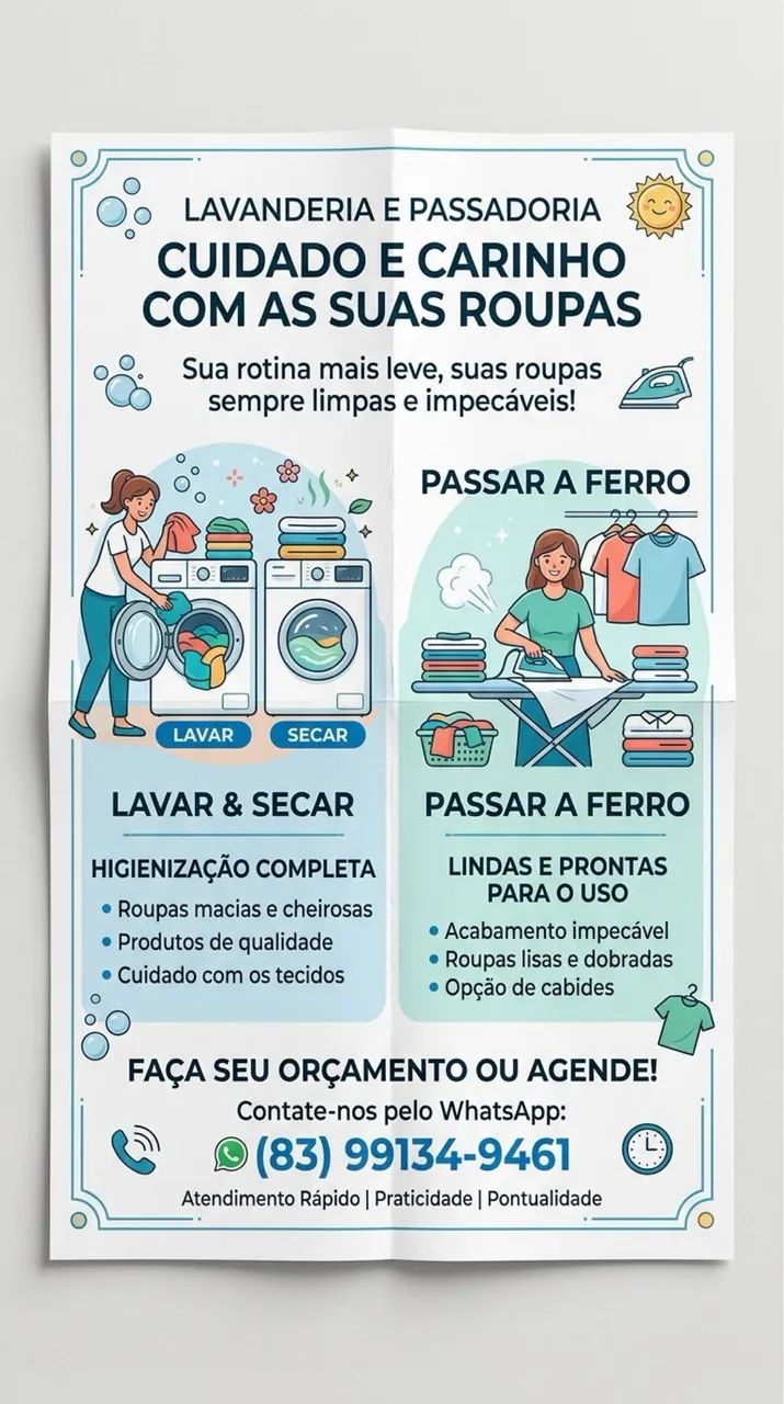 Lavar e passar roupa 