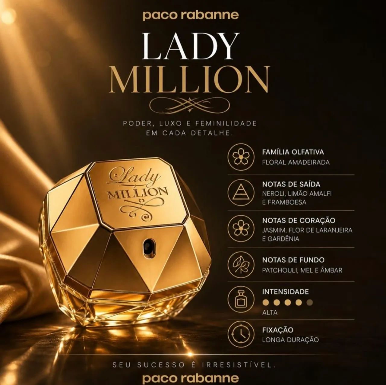 Perfume lady Million 80 ml lacrado 