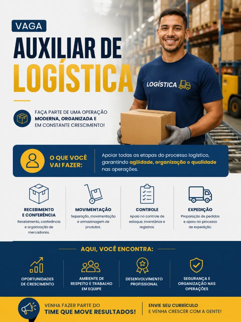 Vaga| Auxiliar de Logística - CAJAMAR E REGIÃO