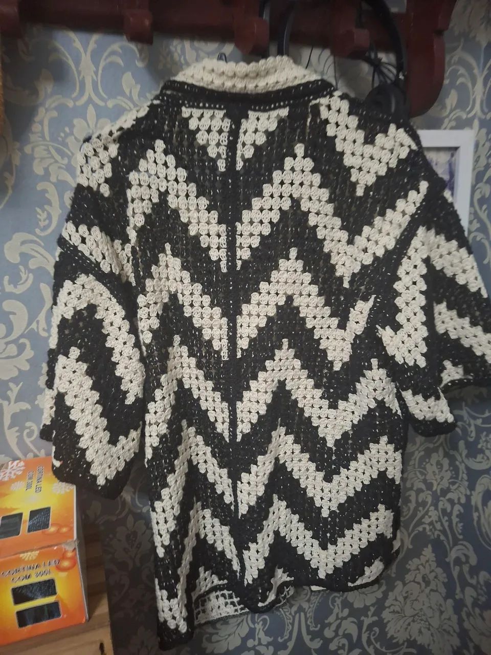 Camisa croche preto e branco - Foto 2