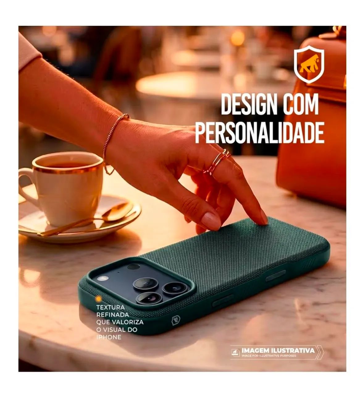 Capa Gshield iPhone 17 pro max ou 18 pro max de Tecido Woov Azul - Foto 2