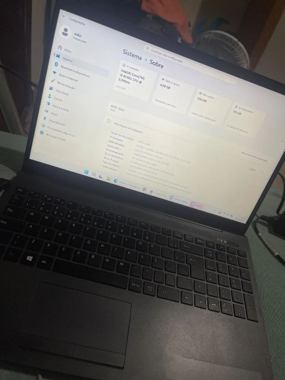 Notebook Vaio 4gb RAM i3