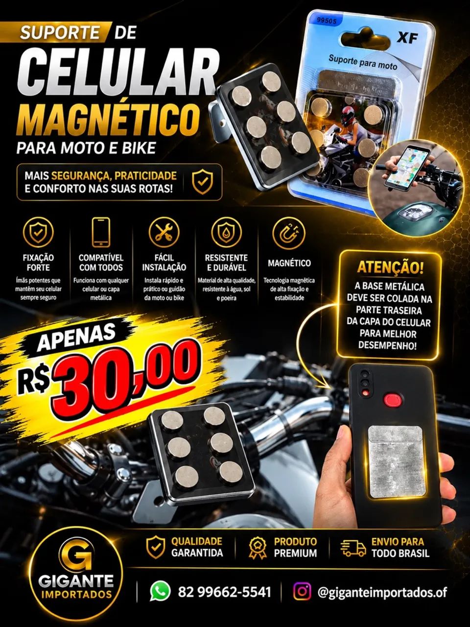 Suporte magnético 6 ímãs 