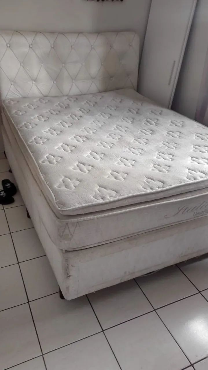 Cama box Casal com Colchão e Cabeceira 