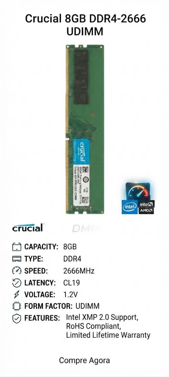 Memoria RAM 8gb DDR4 