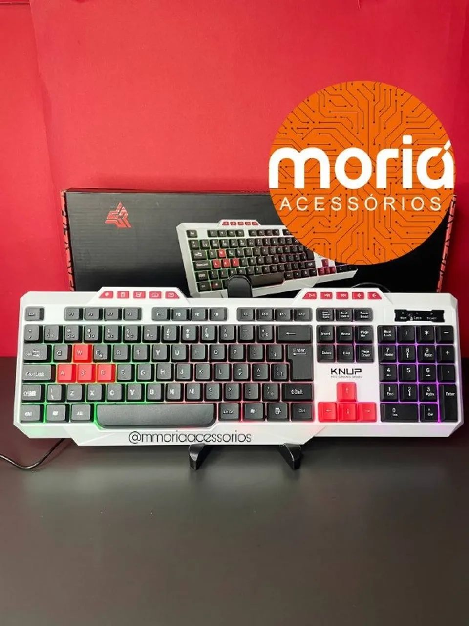 Teclado Gamer Fio USB Teclas de Atalho Multimídia Led Rgb Cor Branco Knup Kp-TE120 - Foto 5