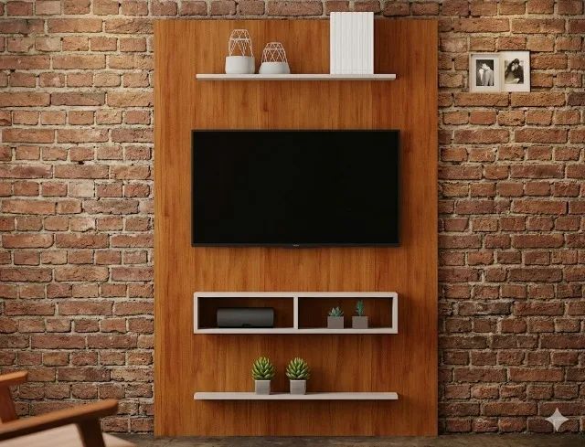 Painel Byte Novo Na Cor Mel/Off White