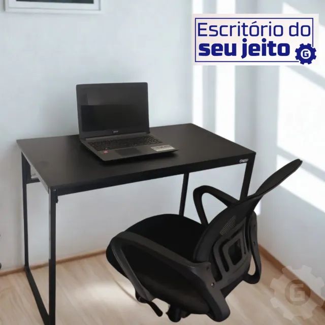 Mesa de Escritório Reforçada 1m NOVA Estilo Industrial Multiuso para Computador Notebook - Foto 2