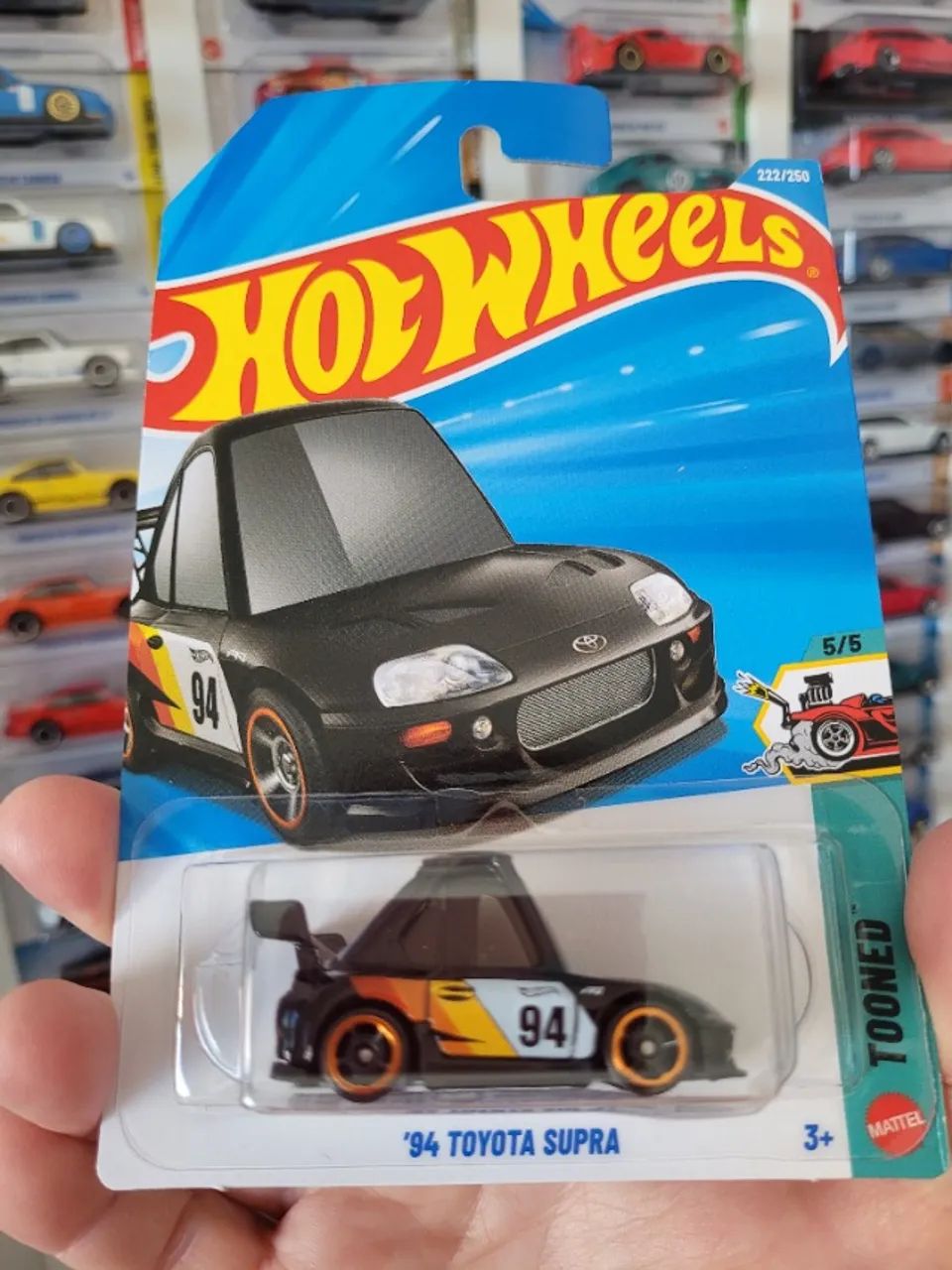 94 Toyota Supra Tooned Preto Hot Wheels. - Hobbies e coleções