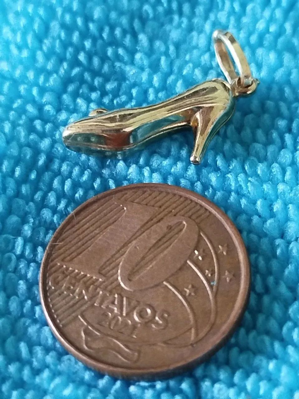Cordão piastrine com pingente de ouro 18k - Foto 5