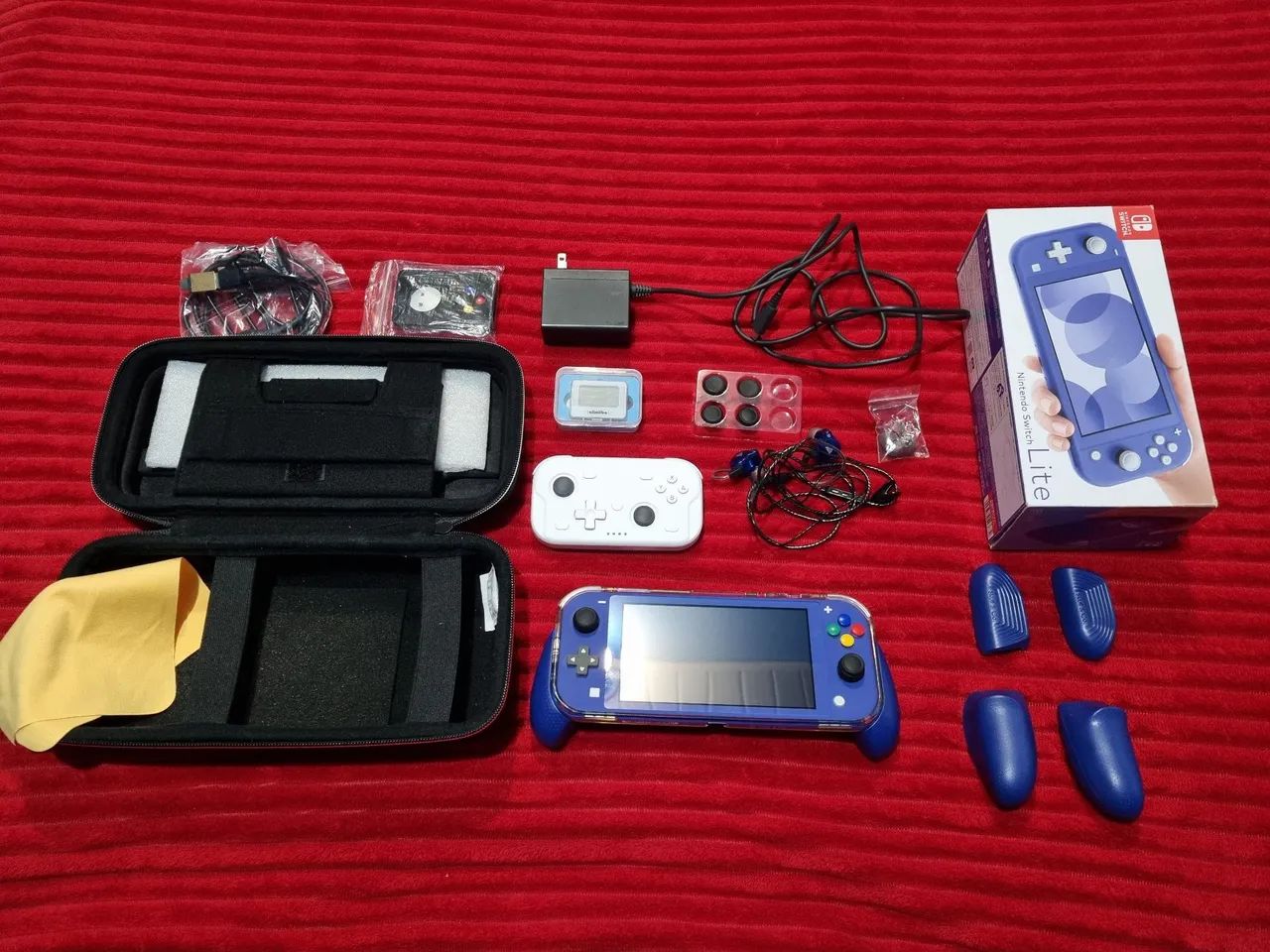 Nintendo Switch Lite Azul Desbloqueado + Zelda BotW + Kit Skull