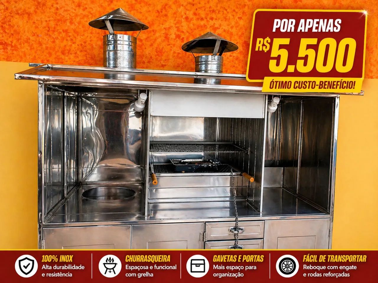 Carrinho de espetinho, aceitamos proposta e cartão. - Foto 3