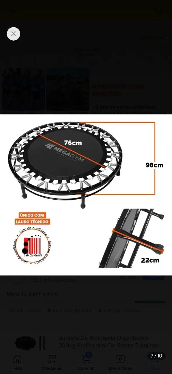 Cama elástica mini jump marca MegaGym - Foto 5