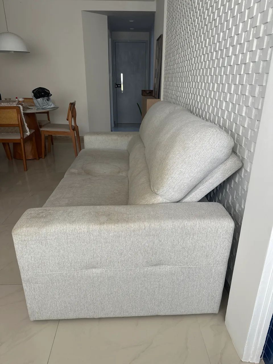 Sofá retrátil e reclinável 2,20 cinza. Ler as observações. - Foto 3