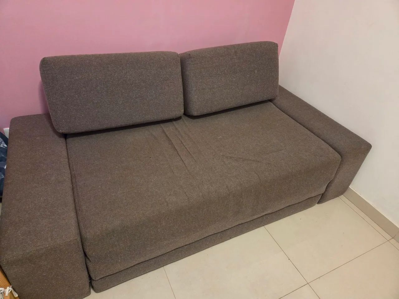 Sofá-cama cinza Tok Stok