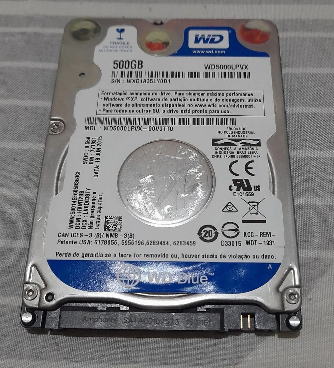 Vendo HD de notebook 500 gigas - Leia a Descrição