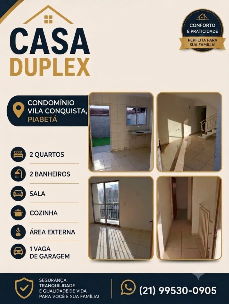 CASA DUPLEX PARA LOCAÇÃO