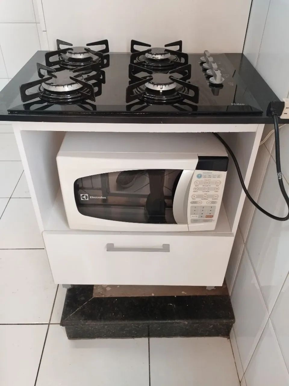 Fogão Cooktop microondas e movel