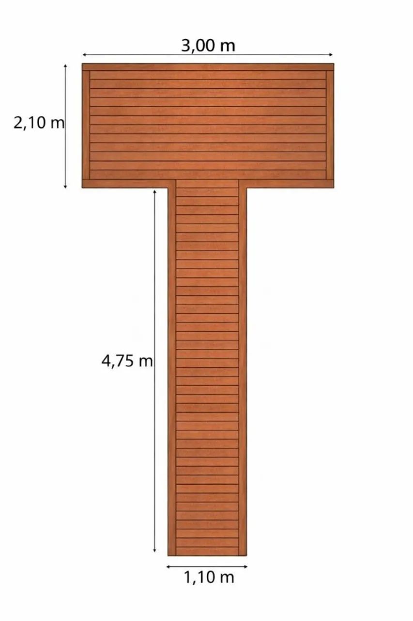 Pier 3,00m X 2,10m +5,00m de ponte - Foto 3