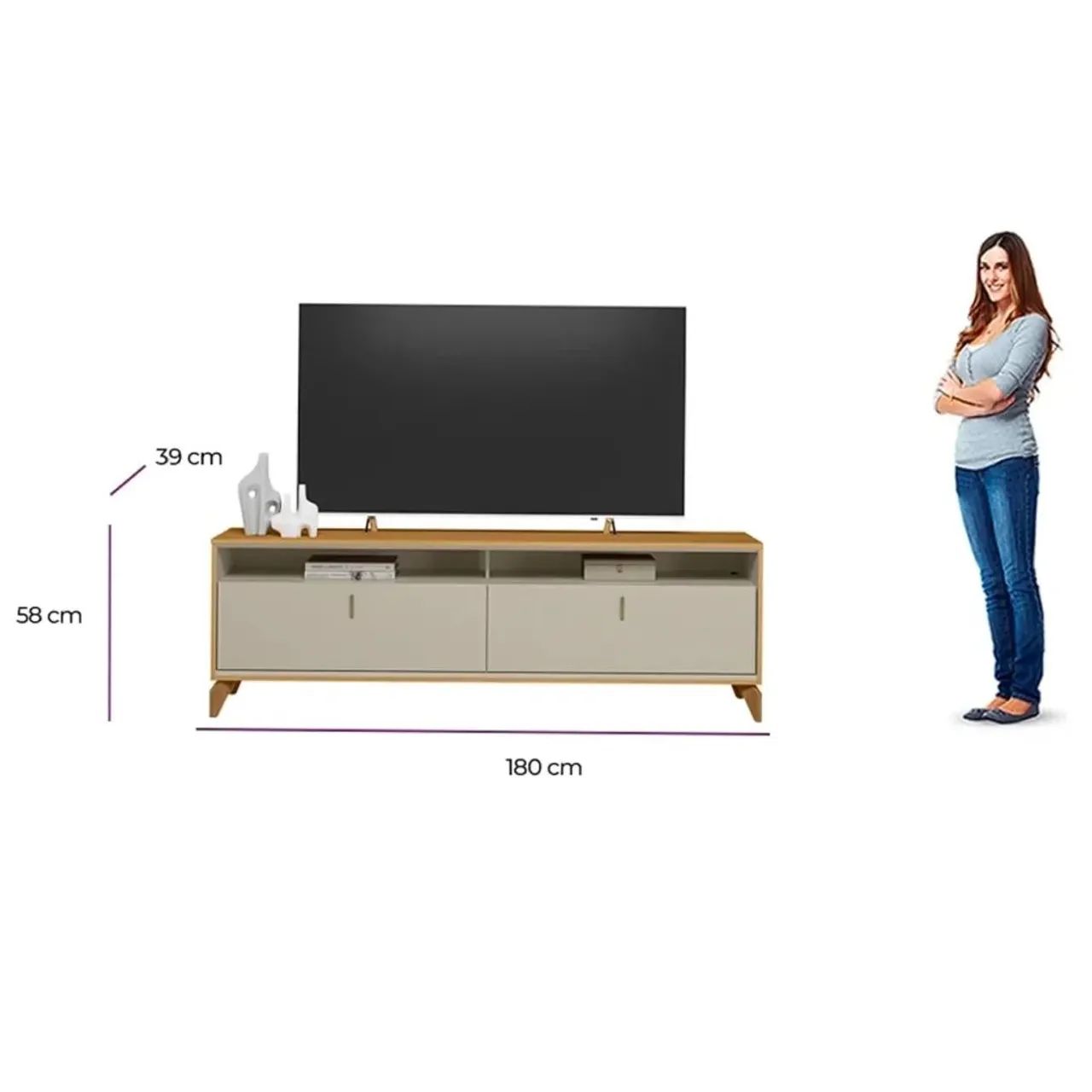 Rack Dubai para Tv Até 75 Polegadas 2 Portas Linea- pronta entrega  - Foto 3