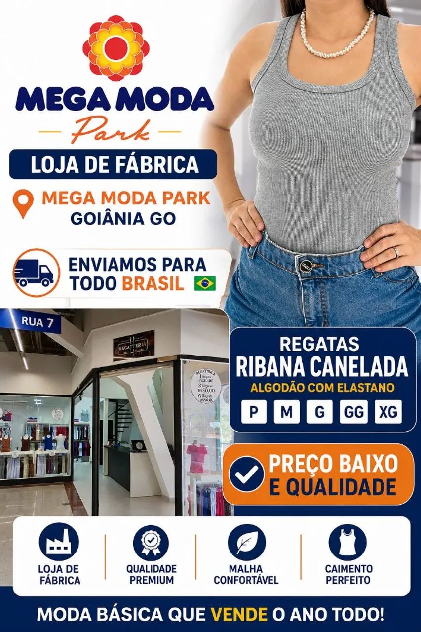 Regatas direto da fábrica loja mega moda park 