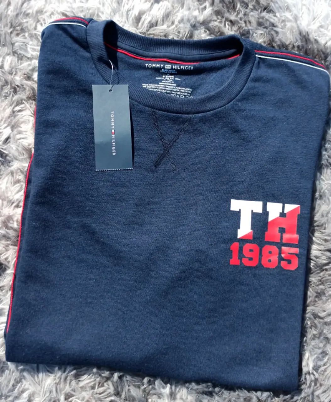 Sueter Tommy Hilfiger - Edição exclusiva e limitada Estadunidense, cor azul marinho - Foto 4