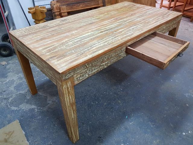Mesa Mocha com Gaveta Patina Creme - Foto 5