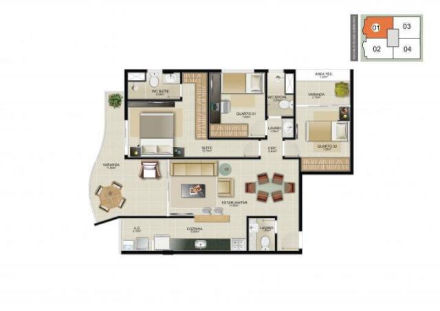 Apartamento para venda em vitória, jardim camburi, 3 dormitórios, 1 suíte, 2 banheiros, 2 - Foto 19