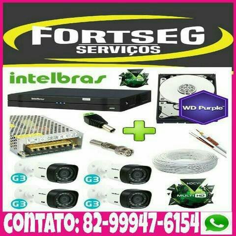 Tudo em promoção, kit 4 câmeras intelbrás com instalação 1.350,00 a vista!
