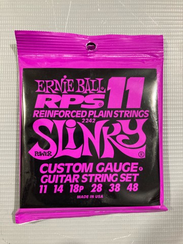 Cordas de guitarra 011 Ernie Ball Power Slinky RPS níquel Custom Gauge
