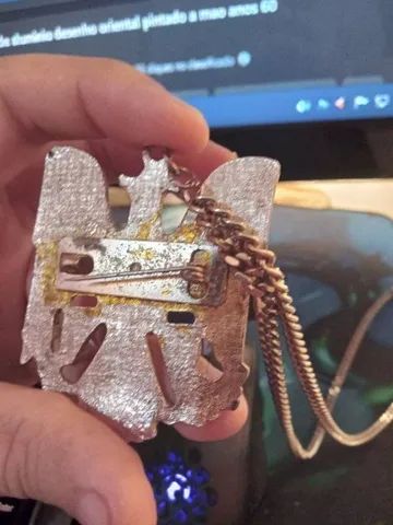 Antigo Colar com uma águia como broche em aço - Foto 4